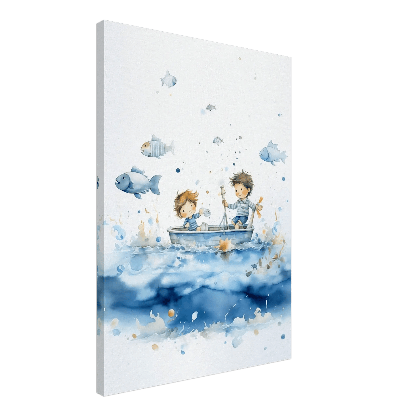 Fisketur – KI digital oljemaling trykket på papir, lerret, aluminium, akryl og tre | KBentz.no