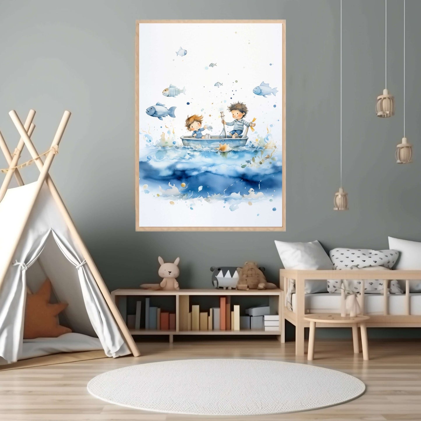 Fisketur – KI digital oljemaling trykket på papir, lerret, aluminium, akryl og tre | KBentz.no