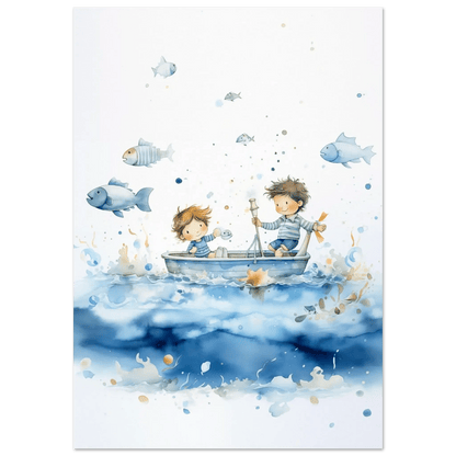 Fisketur – KI digital oljemaling trykket på papir, lerret, aluminium, akryl og tre | KBentz.no