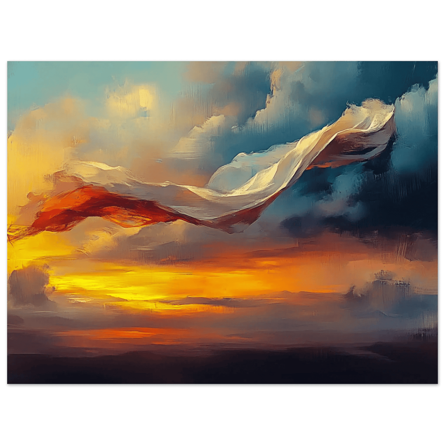 Frihet i vinden – KI digital oljemaling trykket på papir, lerret, aluminium, akryl og tre | KBentz.no