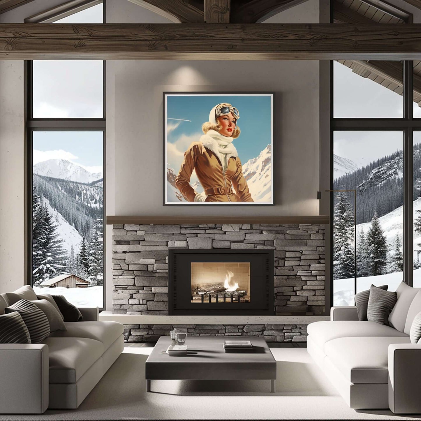 Frost og Eleganse - Himmel – KI digital oljemaling trykket på papir, lerret, aluminium, akryl og tre | KBentz.no