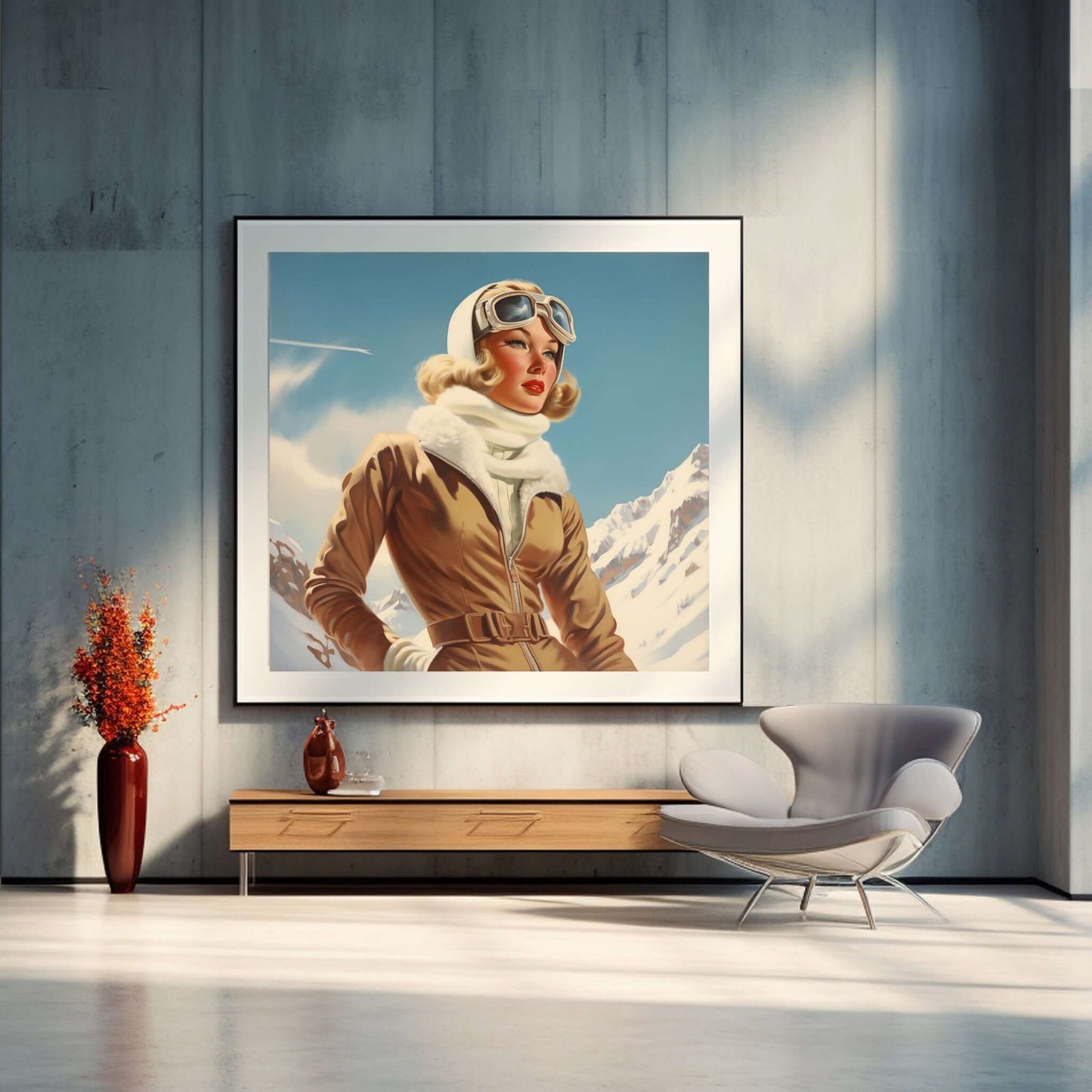 Frost og Eleganse - Himmel – KI digital oljemaling trykket på papir, lerret, aluminium, akryl og tre | KBentz.no