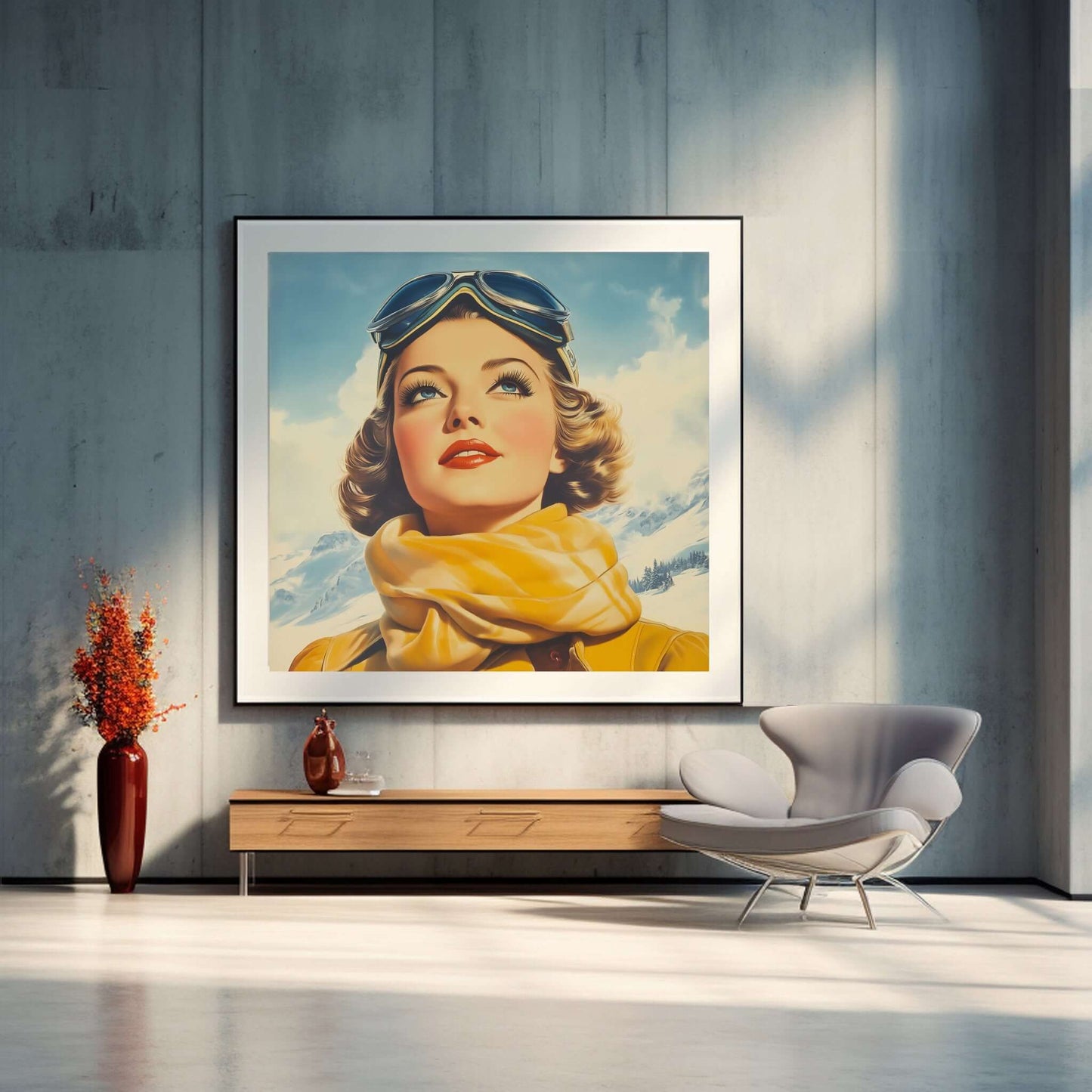 Frost og Eleganse - Sol – KI digital oljemaling trykket på papir, lerret, aluminium, akryl og tre | KBentz.no