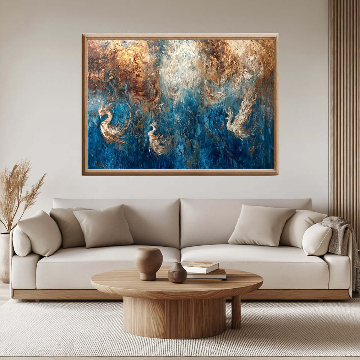 Fuglenes stillhet – KI digital oljemaling trykket på papir, lerret, aluminium, akryl og tre | KBentz.no