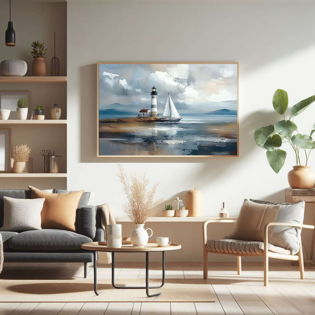 Fyrtårn og seilbåt