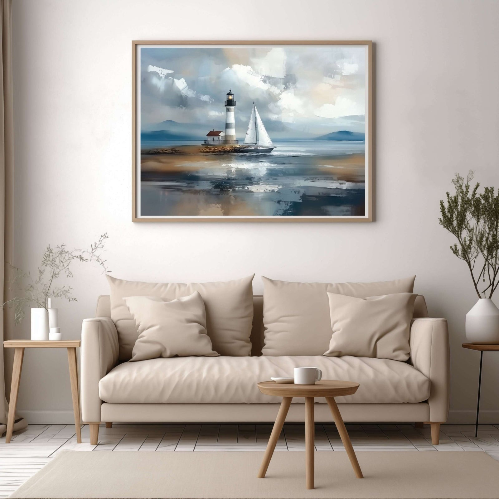 Fyrtårn og seilbåt