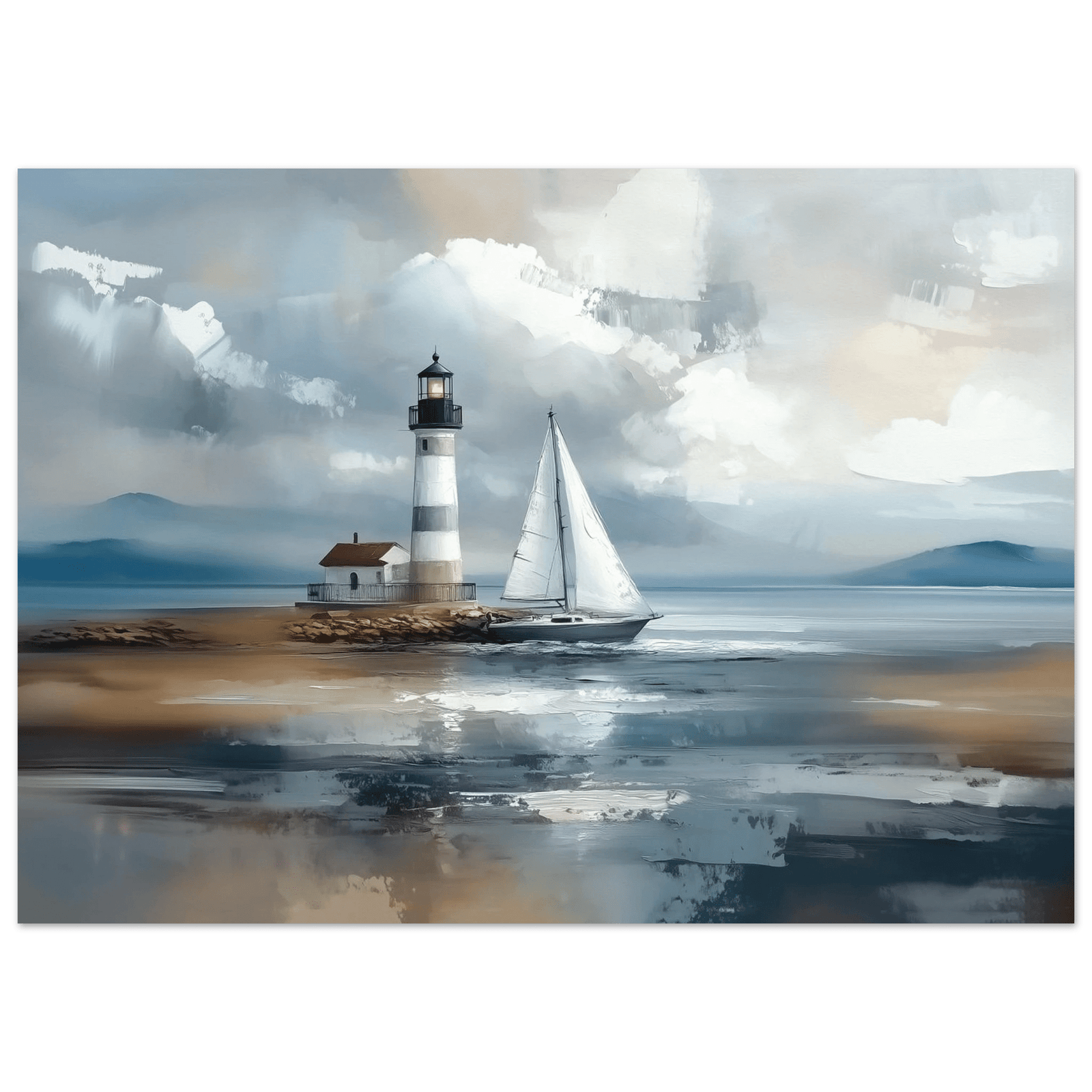 Fyrtårn og seilbåt