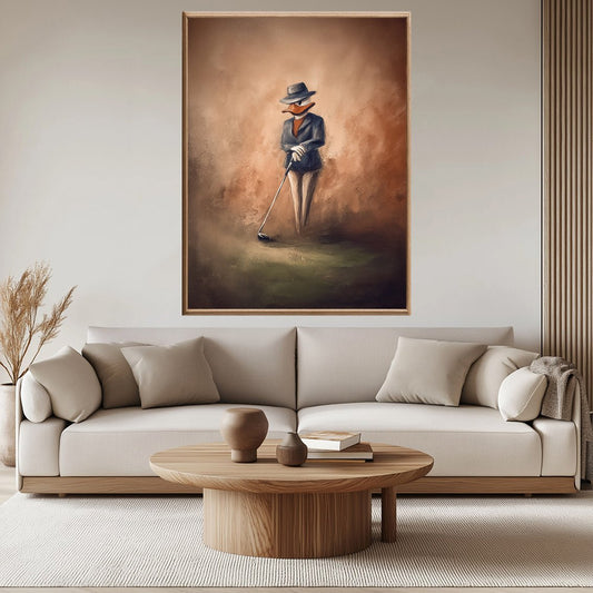 Golfer med stil – KI digital oljemaling trykket på papir, lerret, aluminium, akryl og tre | KBentz.no