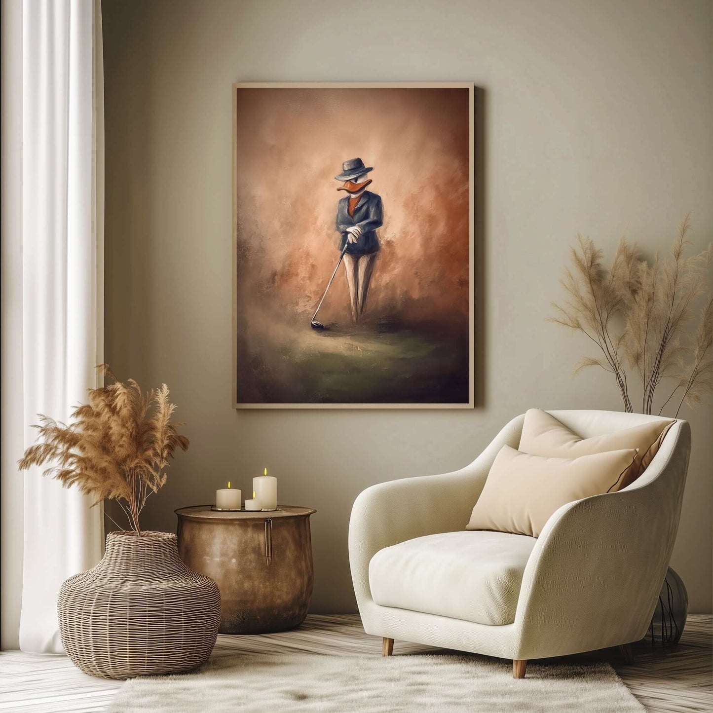 Golfer med stil – KI digital oljemaling trykket på papir, lerret, aluminium, akryl og tre | KBentz.no