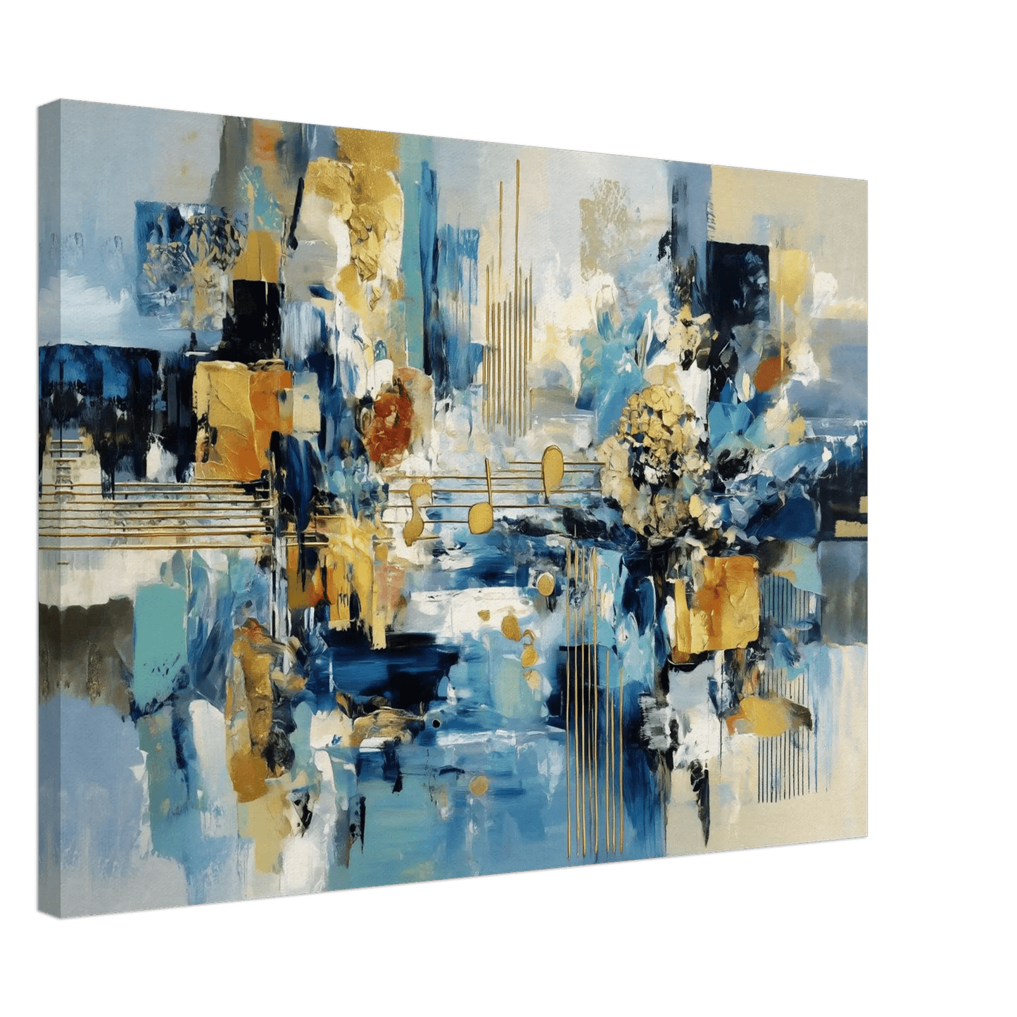 Gylne Akkorder – KI digital oljemaling trykket på papir, lerret, aluminium, akryl og tre | KBentz.no