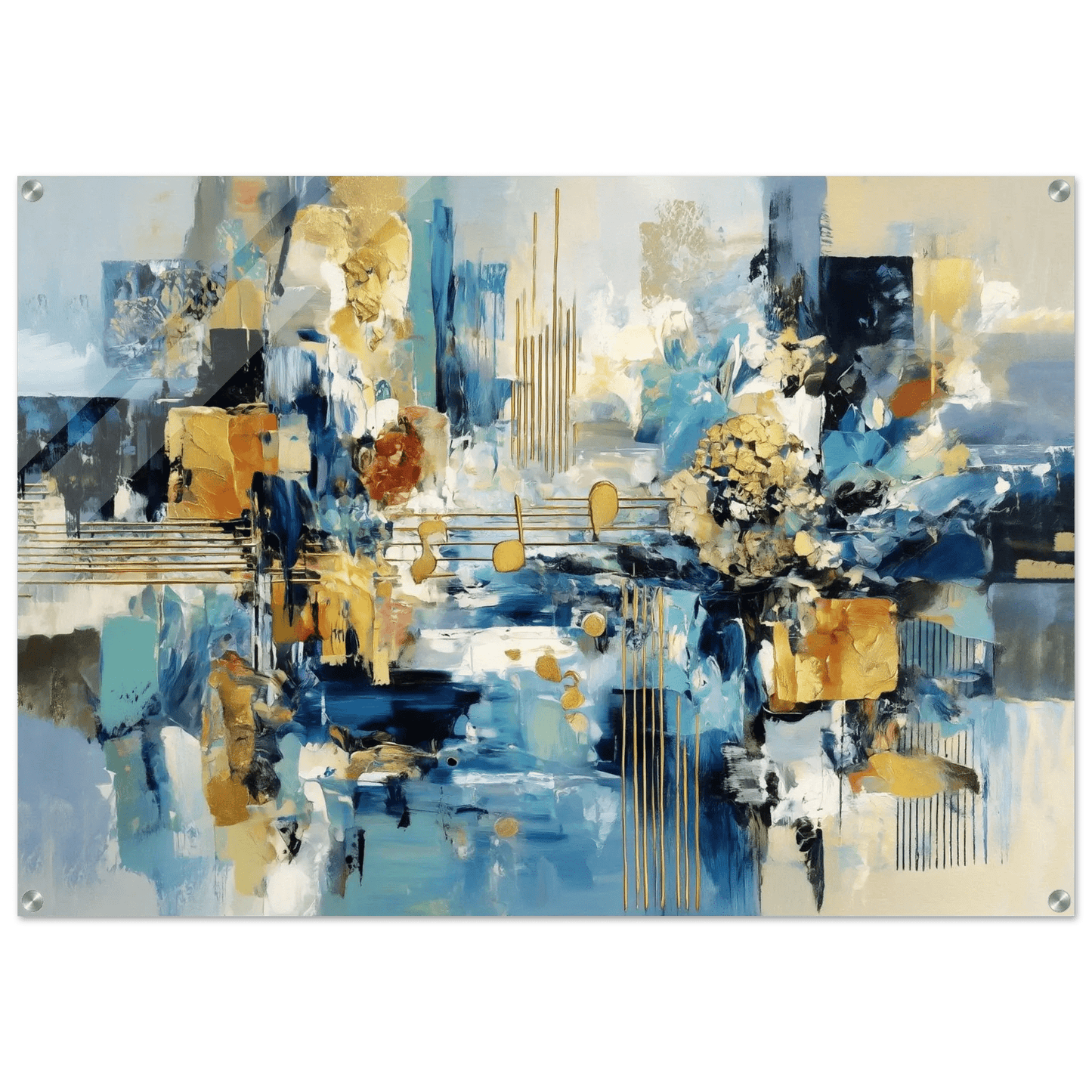 Gylne Akkorder – KI digital oljemaling trykket på papir, lerret, aluminium, akryl og tre | KBentz.no