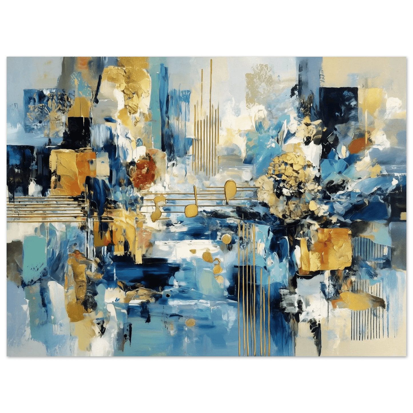 Gylne Akkorder – KI digital oljemaling trykket på papir, lerret, aluminium, akryl og tre | KBentz.no