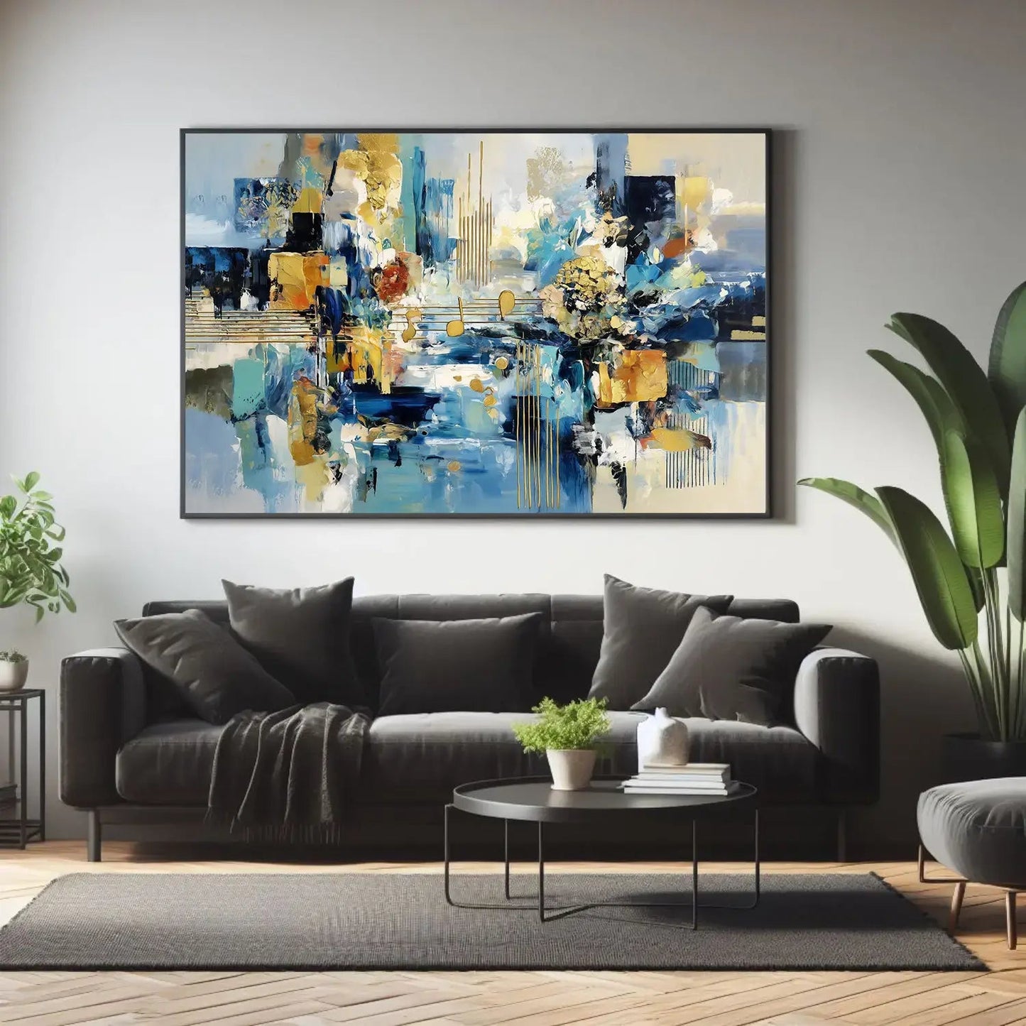 Gylne Akkorder – KI digital oljemaling trykket på papir, lerret, aluminium, akryl og tre | KBentz.no