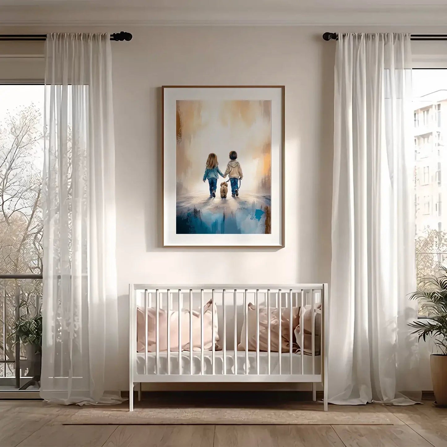 Hånd i Hånd med bånd - Print – KI digital oljemaling trykket på papir, lerret, aluminium, akryl og tre | KBentz.no