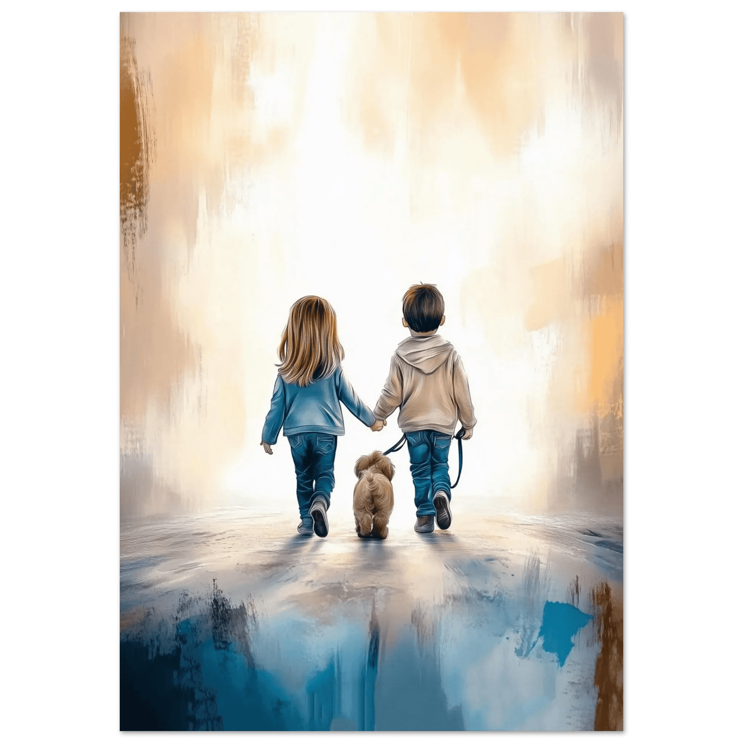 Hånd i Hånd med bånd - Print – KI digital oljemaling trykket på papir, lerret, aluminium, akryl og tre | KBentz.no