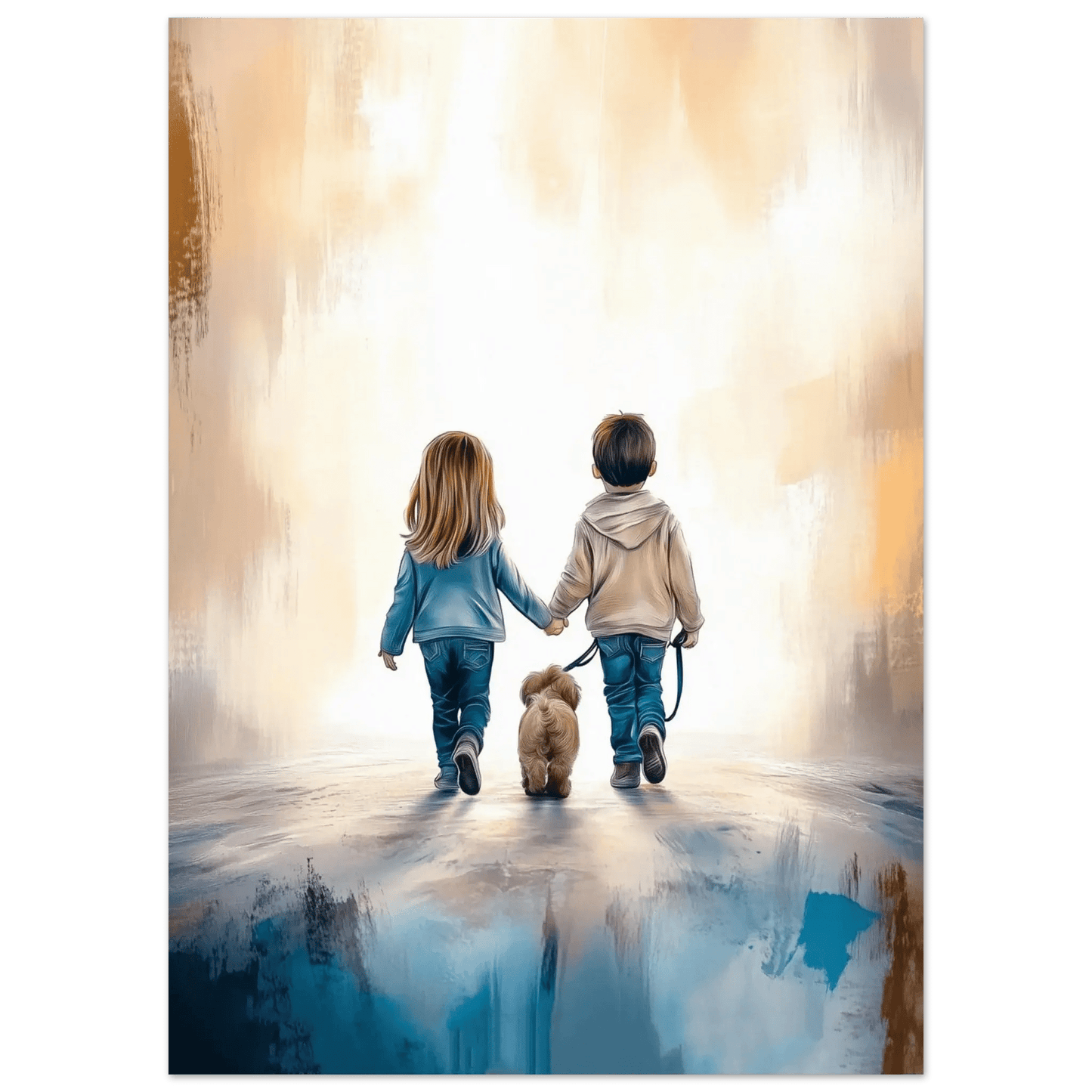 Hånd i Hånd med bånd - Print – KI digital oljemaling trykket på papir, lerret, aluminium, akryl og tre | KBentz.no