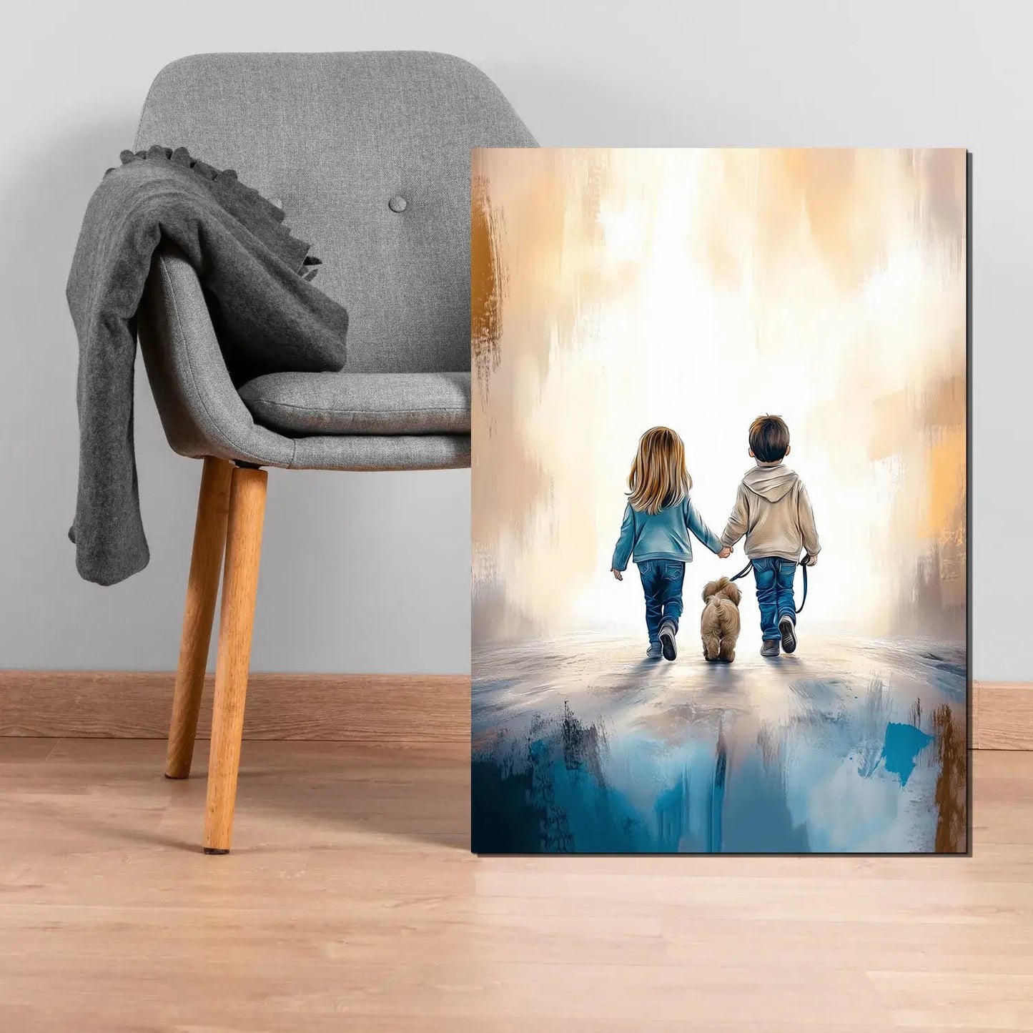 Hånd i Hånd med bånd - Print – KI digital oljemaling trykket på papir, lerret, aluminium, akryl og tre | KBentz.no