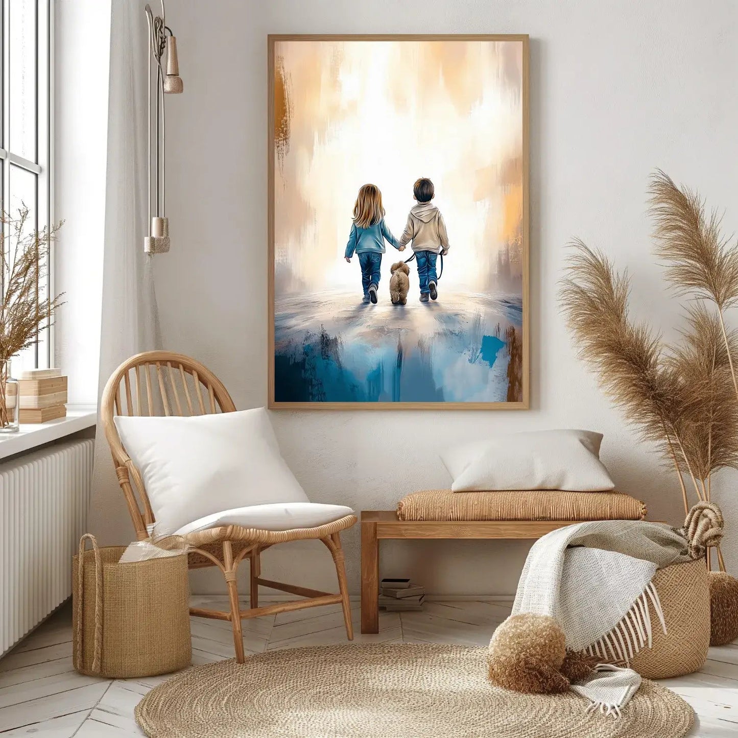 Hånd i Hånd med bånd - Print – KI digital oljemaling trykket på papir, lerret, aluminium, akryl og tre | KBentz.no