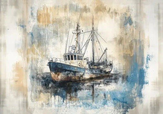 Hjem til havna – KI digital oljemaling trykket på papir, lerret, aluminium, akryl og tre | KBentz.no