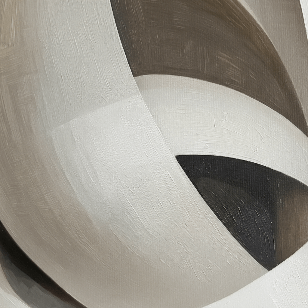 Hvite bånd – KI digital oljemaling trykket på papir, lerret, aluminium, akryl og tre | KBentz.no