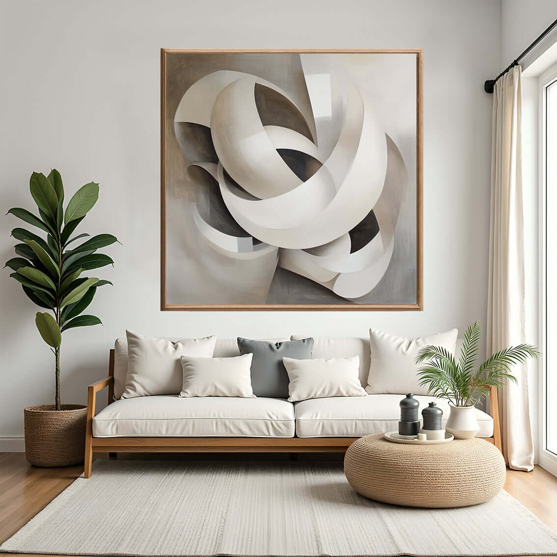 Hvite bånd – KI digital oljemaling trykket på papir, lerret, aluminium, akryl og tre | KBentz.no