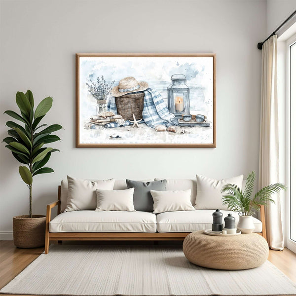 Lanterne ved Kysten - moderne digitalt maleri med oljemalingstekstur. Trykkes på papir, lerret og akryl. KBentz.no