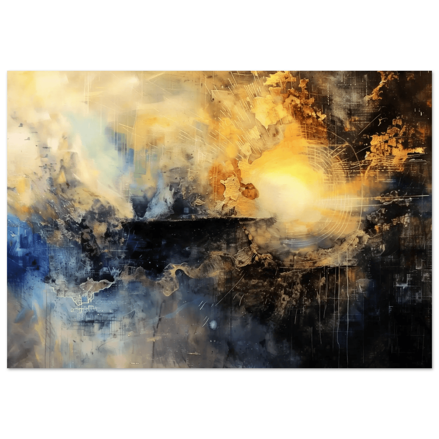 Lysets opprinnelse – KI digital oljemaling trykket på papir, lerret, aluminium, akryl og tre | KBentz.no