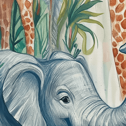 Magisk jungelliv – KI digital oljemaling trykket på papir, lerret, aluminium, akryl og tre | KBentz.no