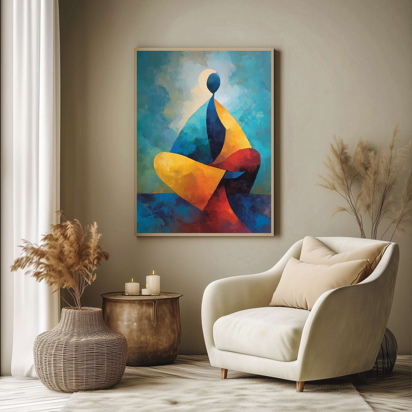 Meditasjon – KI digital oljemaling trykket på papir, lerret, aluminium, akryl og tre | KBentz.no