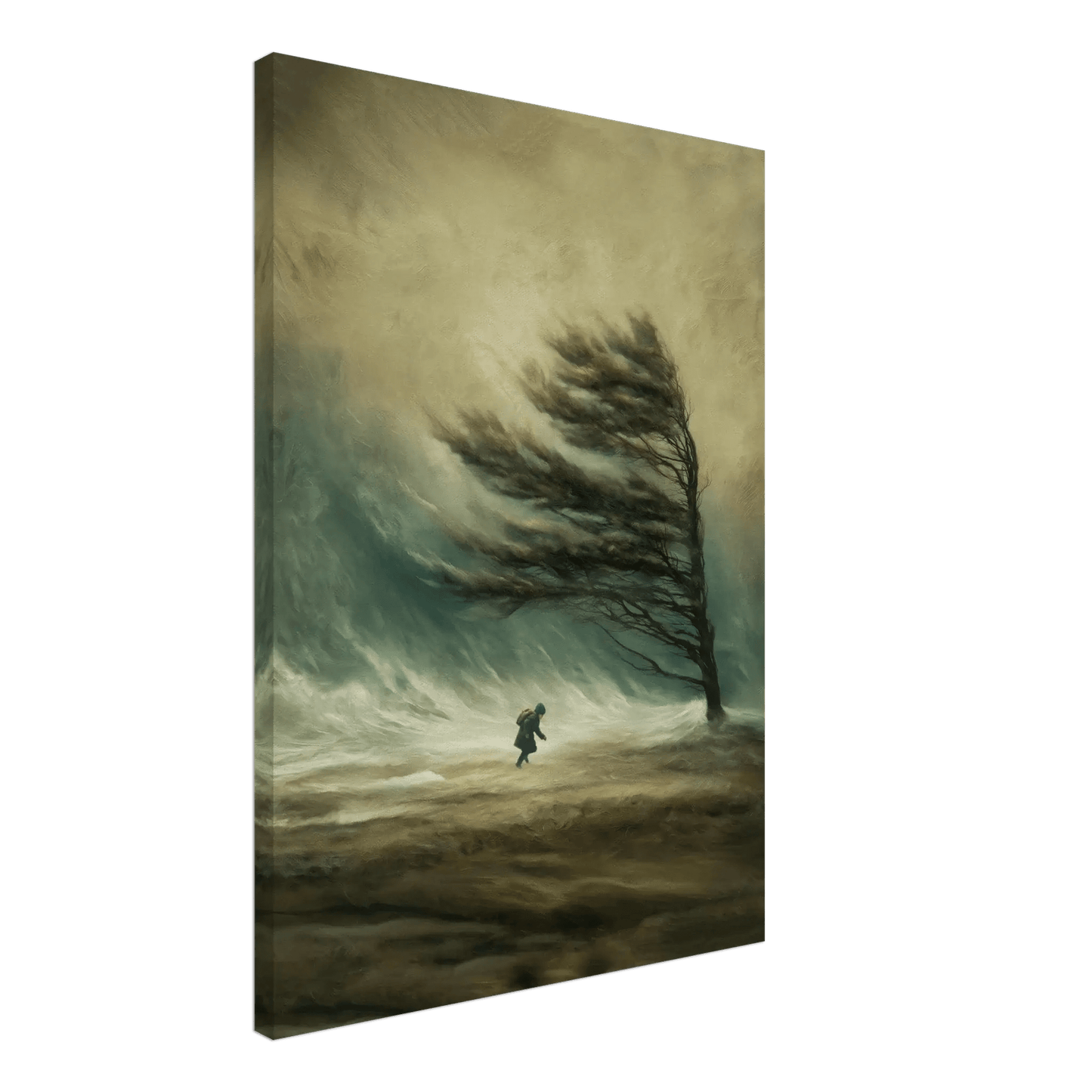 Motvind – KI digital oljemaling trykket på papir, lerret, aluminium, akryl og tre | KBentz.no