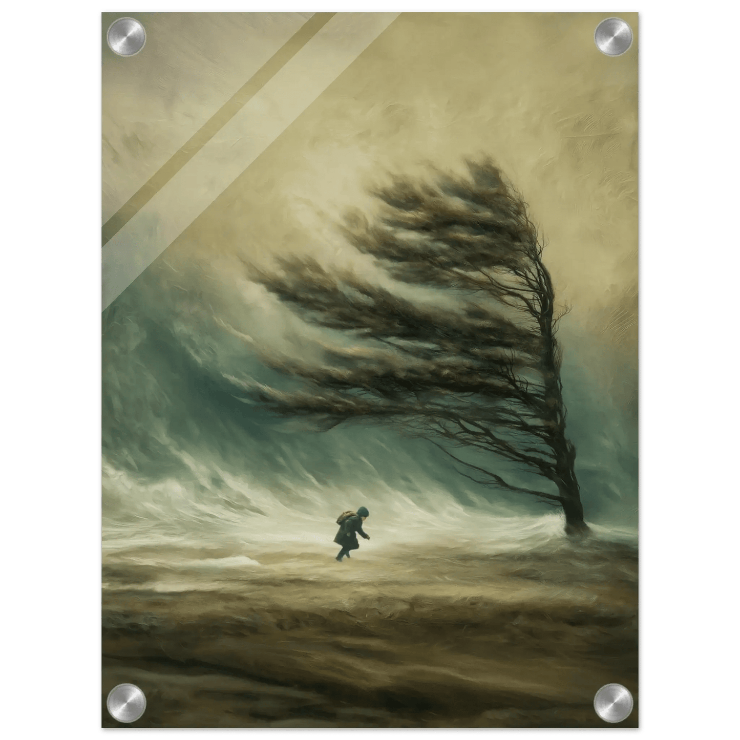 Motvind – KI digital oljemaling trykket på papir, lerret, aluminium, akryl og tre | KBentz.no