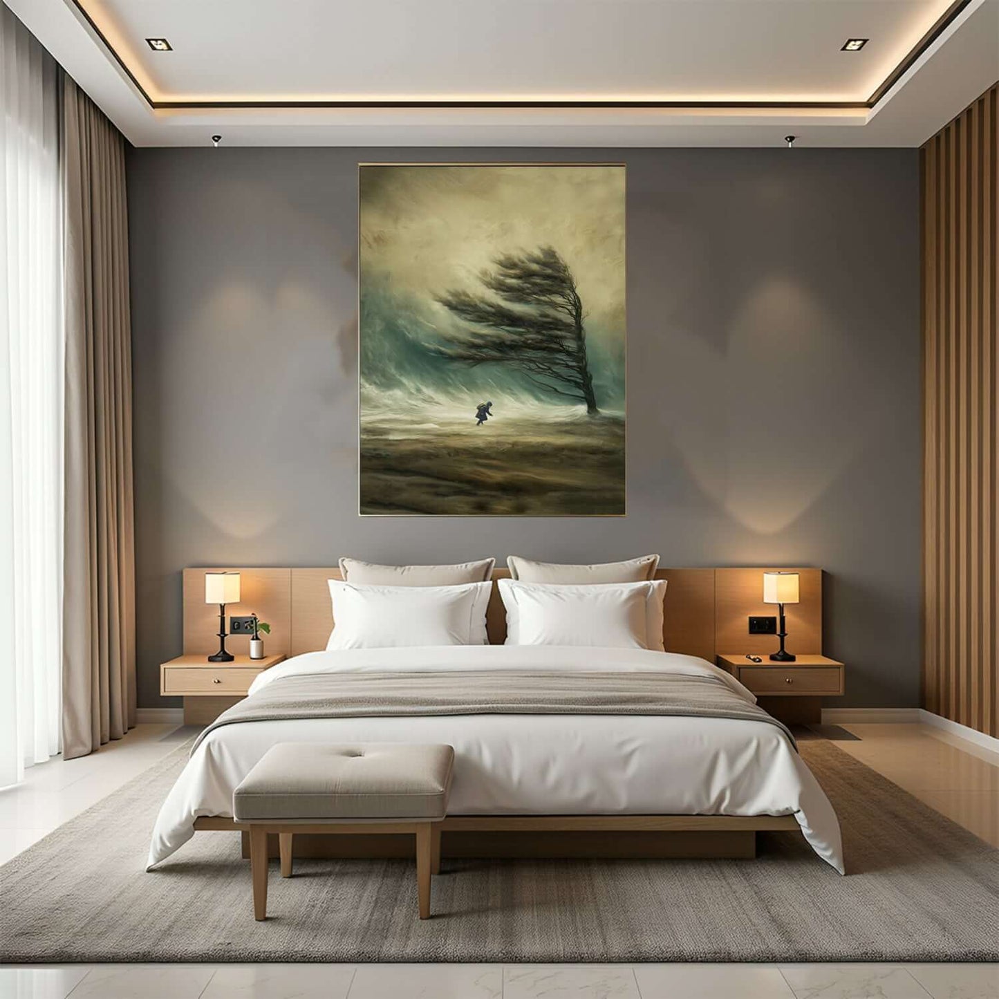 Motvind – KI digital oljemaling trykket på papir, lerret, aluminium, akryl og tre | KBentz.no