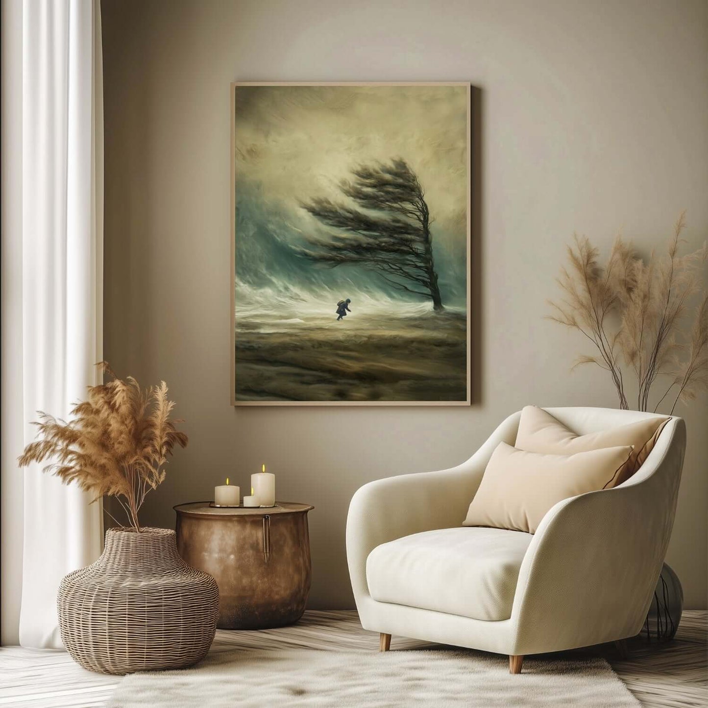 Motvind – KI digital oljemaling trykket på papir, lerret, aluminium, akryl og tre | KBentz.no