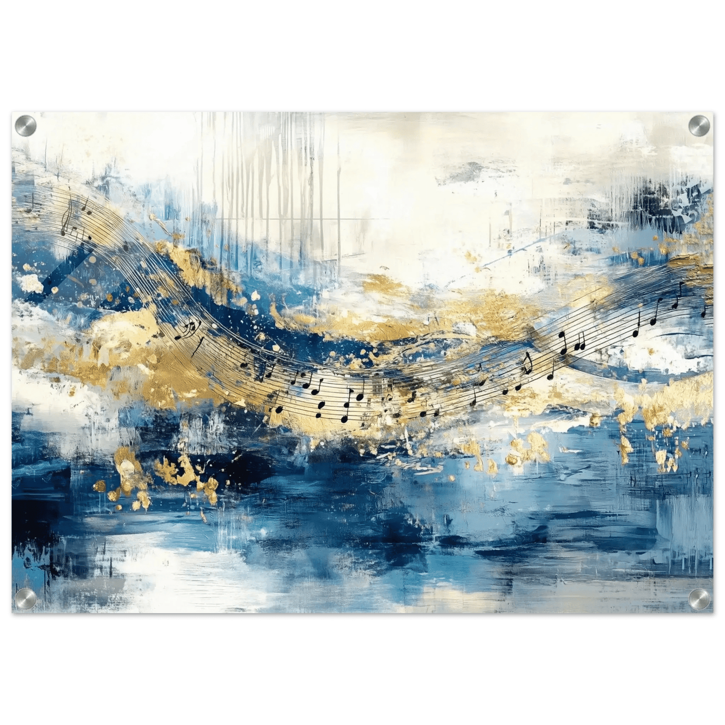 Musikkens bølger – KI digital oljemaling trykket på papir, lerret, aluminium, akryl og tre | KBentz.no