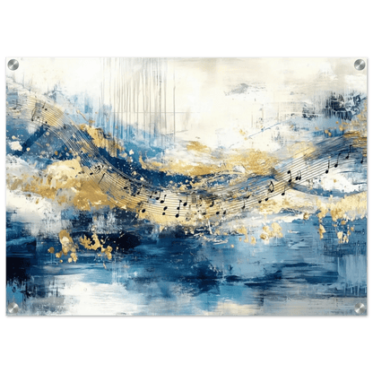 Musikkens bølger – KI digital oljemaling trykket på papir, lerret, aluminium, akryl og tre | KBentz.no