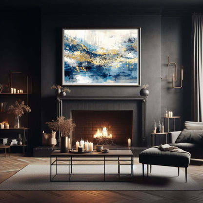 Musikkens bølger – KI digital oljemaling trykket på papir, lerret, aluminium, akryl og tre | KBentz.no