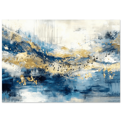 Musikkens bølger – KI digital oljemaling trykket på papir, lerret, aluminium, akryl og tre | KBentz.no