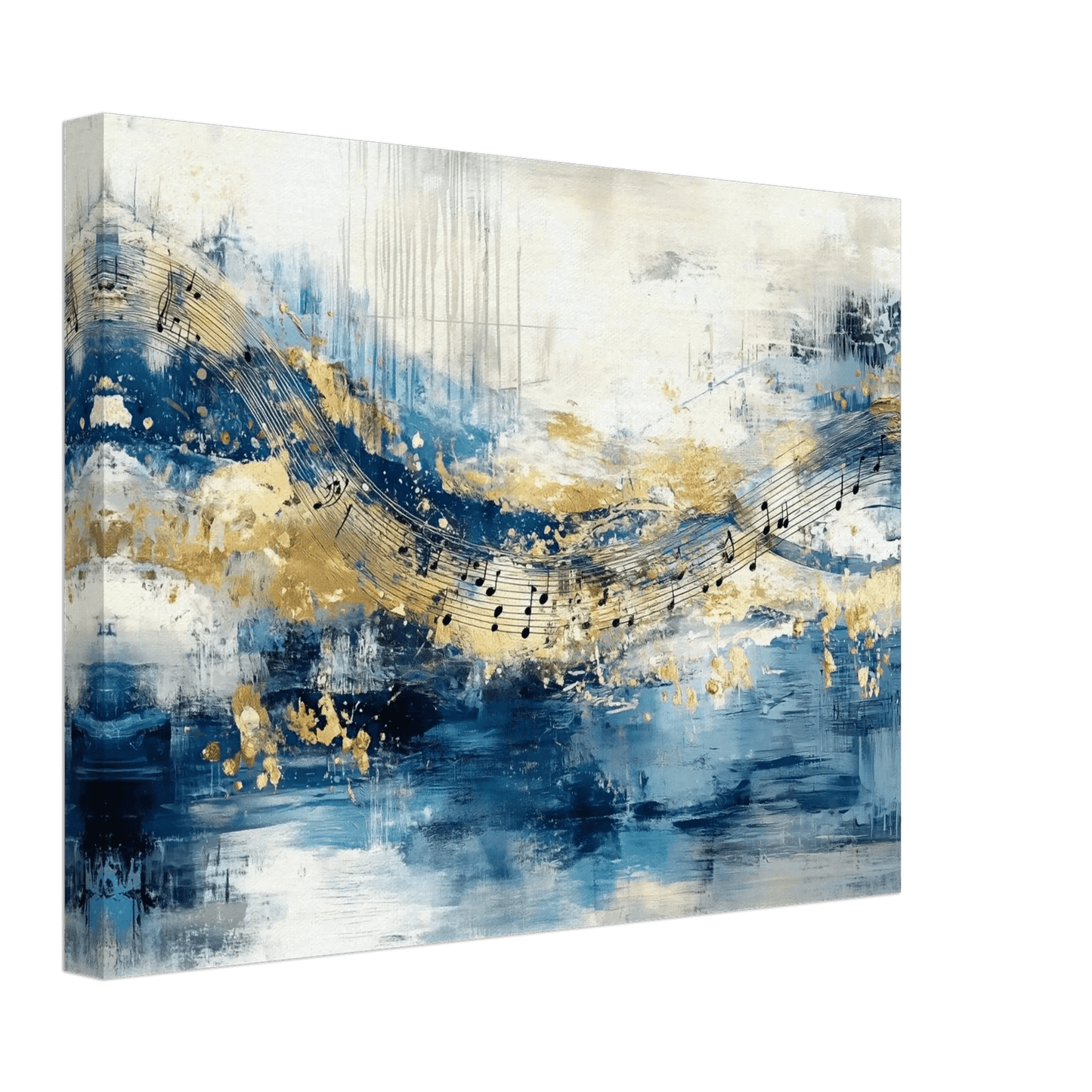 Musikkens bølger – KI digital oljemaling trykket på papir, lerret, aluminium, akryl og tre | KBentz.no