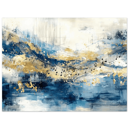 Musikkens bølger – KI digital oljemaling trykket på papir, lerret, aluminium, akryl og tre | KBentz.no