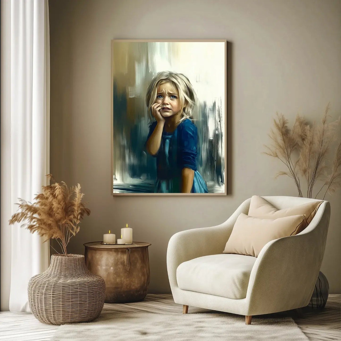 Når hjertet brister II – KI digital oljemaling trykket på papir, lerret, aluminium, akryl og tre | KBentz.no