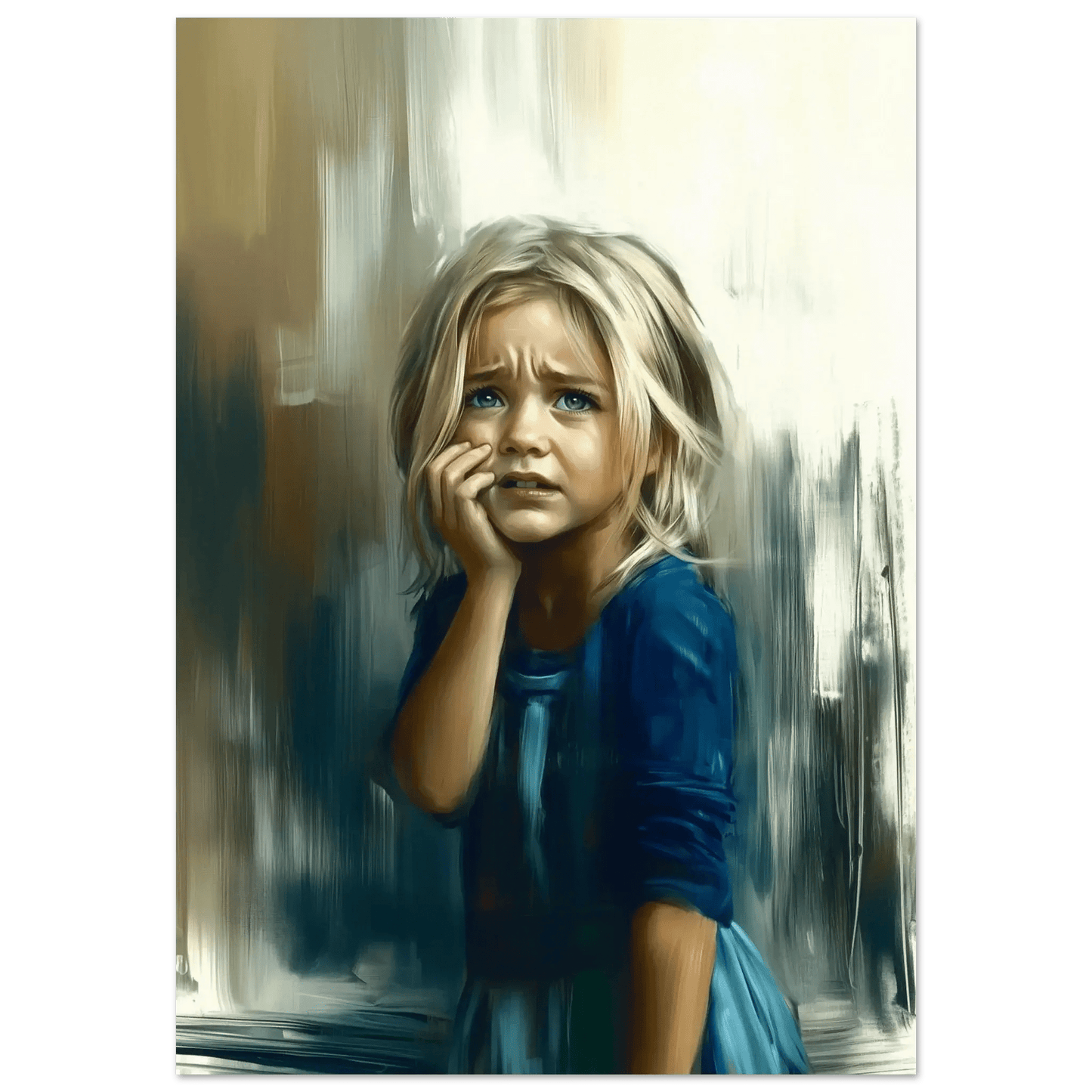 Når hjertet brister - Print – KI digital oljemaling trykket på papir, lerret, aluminium, akryl og tre | KBentz.no