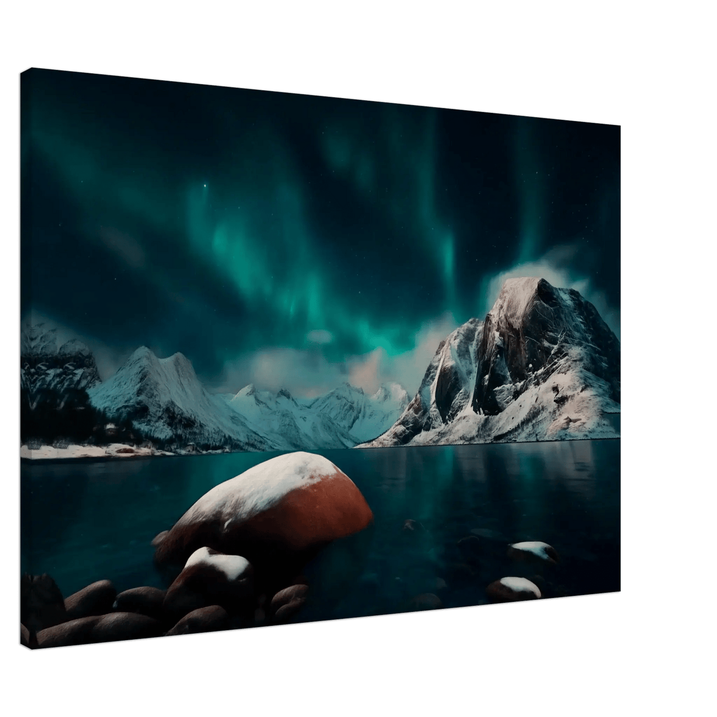 Nordlysets magi – KI digital oljemaling trykket på papir, lerret, aluminium, akryl og tre | KBentz.no