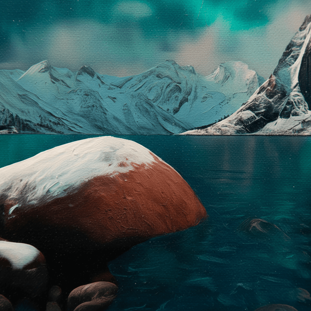 Nordlysets magi – KI digital oljemaling trykket på papir, lerret, aluminium, akryl og tre | KBentz.no