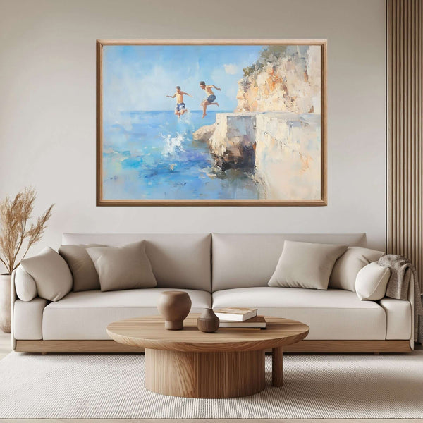 Øyeblikket før bølgene - moderne digitalt maleri med oljemalingstekstur. Trykkes på papir, lerret og akryl. KBentz.no