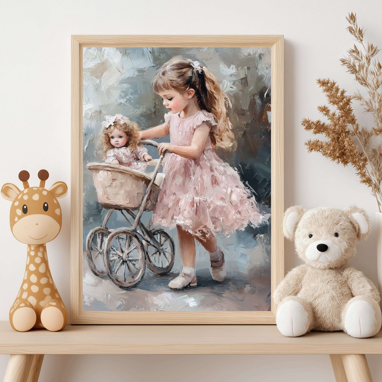 Pike og dukke på trilletur