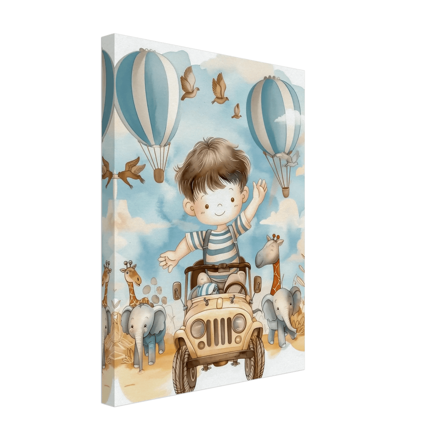 Safari Eventyr – KI digital oljemaling trykket på papir, lerret, aluminium, akryl og tre | KBentz.no