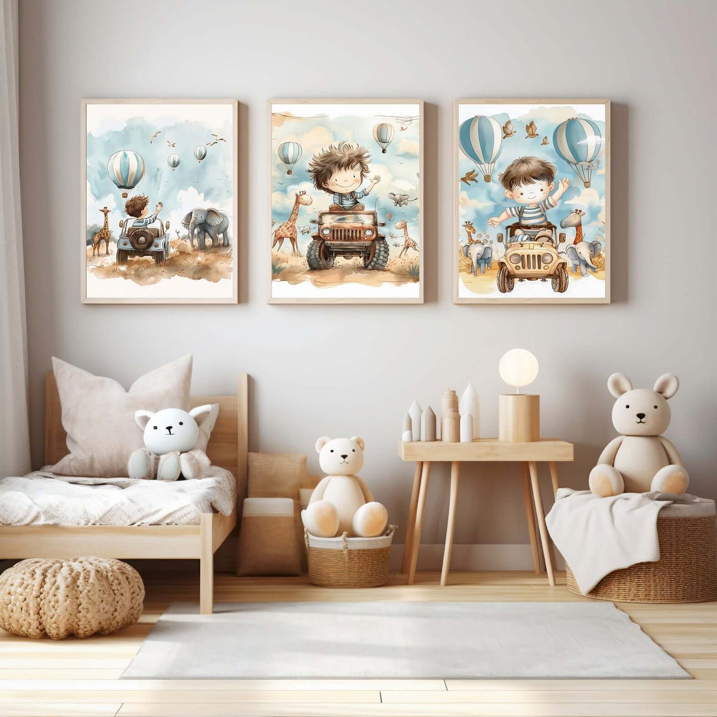 Safari Eventyr – KI digital oljemaling trykket på papir, lerret, aluminium, akryl og tre | KBentz.no