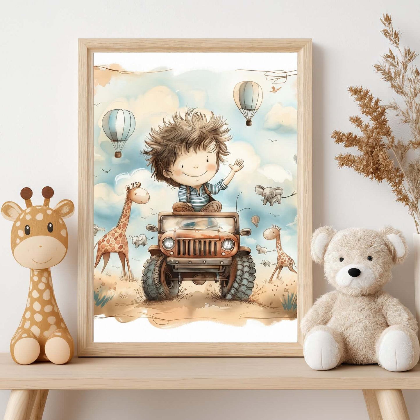 Safaritur – KI digital oljemaling trykket på papir, lerret, aluminium, akryl og tre | KBentz.no