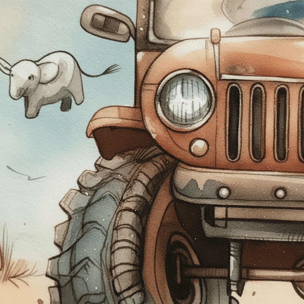 Safaritur – KI digital oljemaling trykket på papir, lerret, aluminium, akryl og tre | KBentz.no