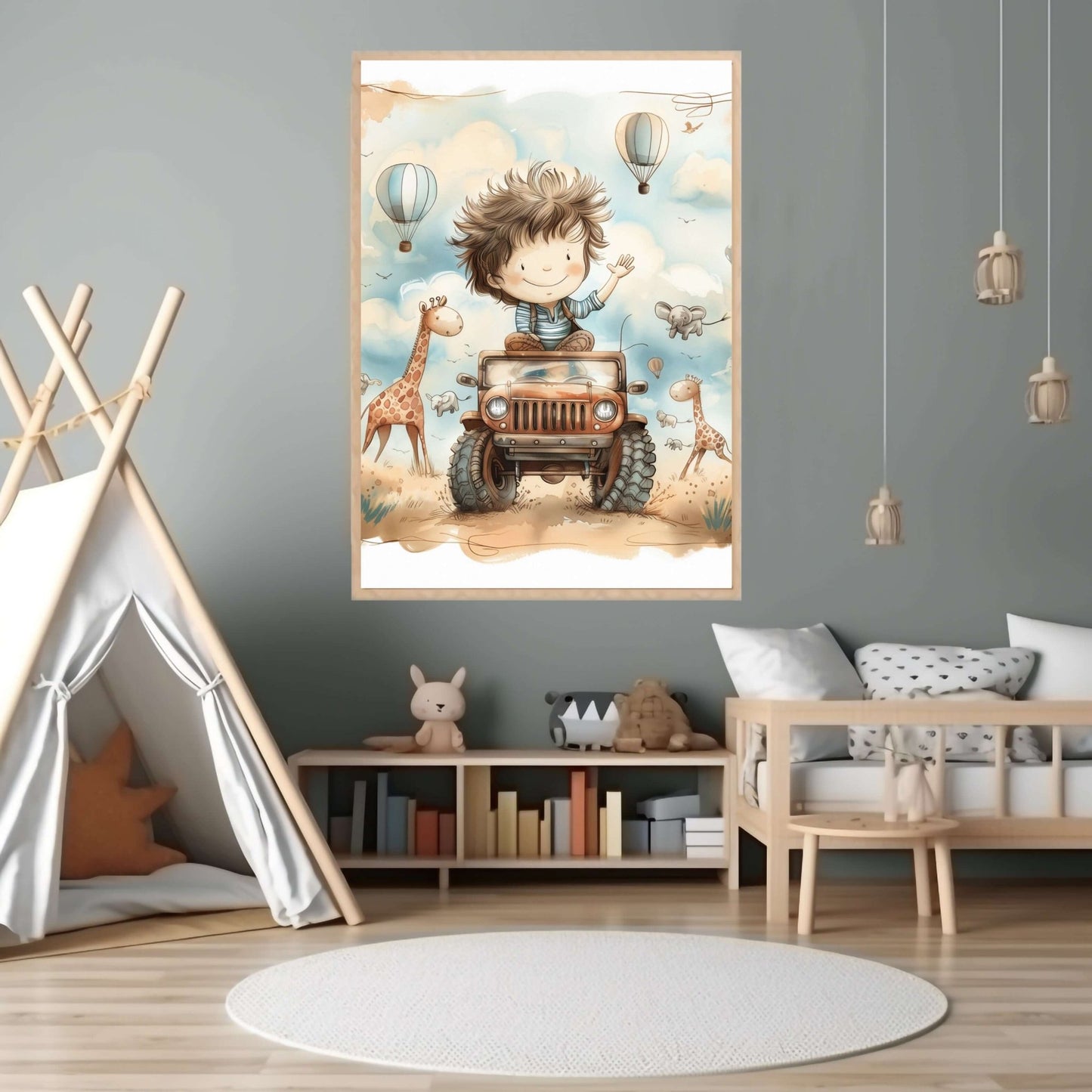 Safaritur – KI digital oljemaling trykket på papir, lerret, aluminium, akryl og tre | KBentz.no